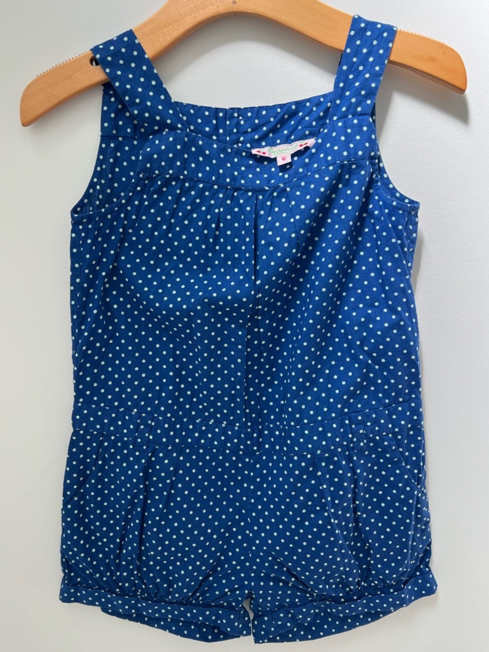Bonpoint Navy Blue Polka Dot Jumpsuit